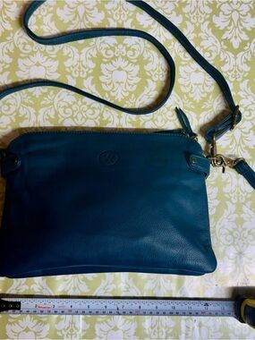 Blue Leather Crossbody Bag